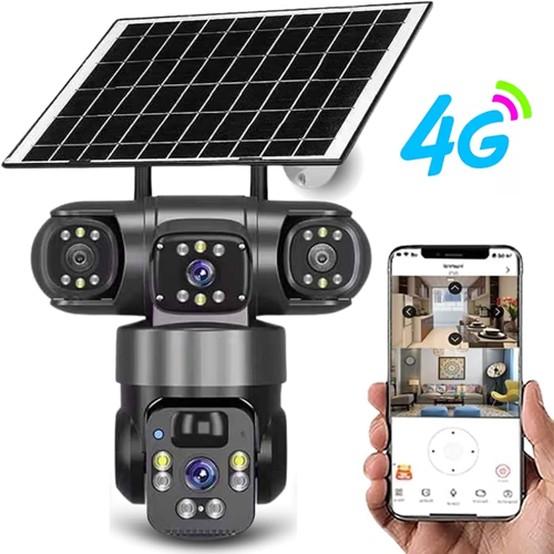 CAMARA WIFI V380 3 LENTE SOLAR 6M 4G